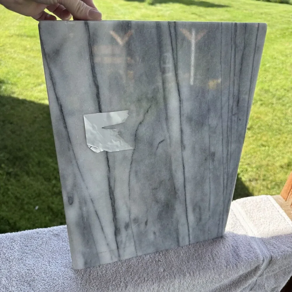 Marble Pastry Board w/ Non-Slip Rubber Feet, Gray, ~16.25”x12.5”x1.5”